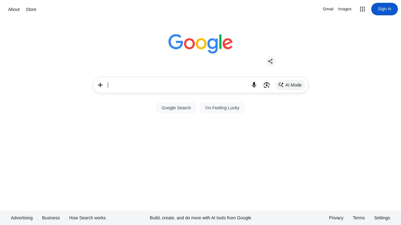 Screenshot of Google.com