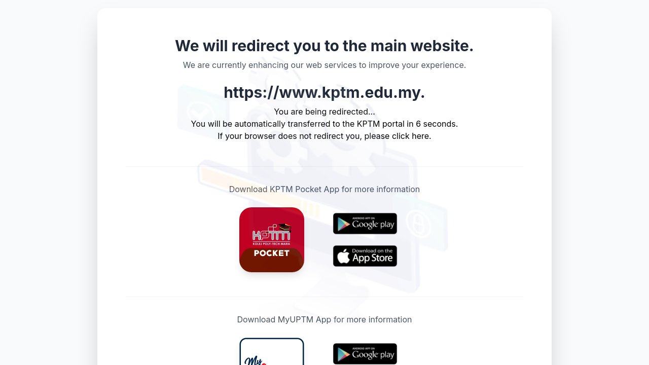 Screenshot of ktn.kptm.edu.my