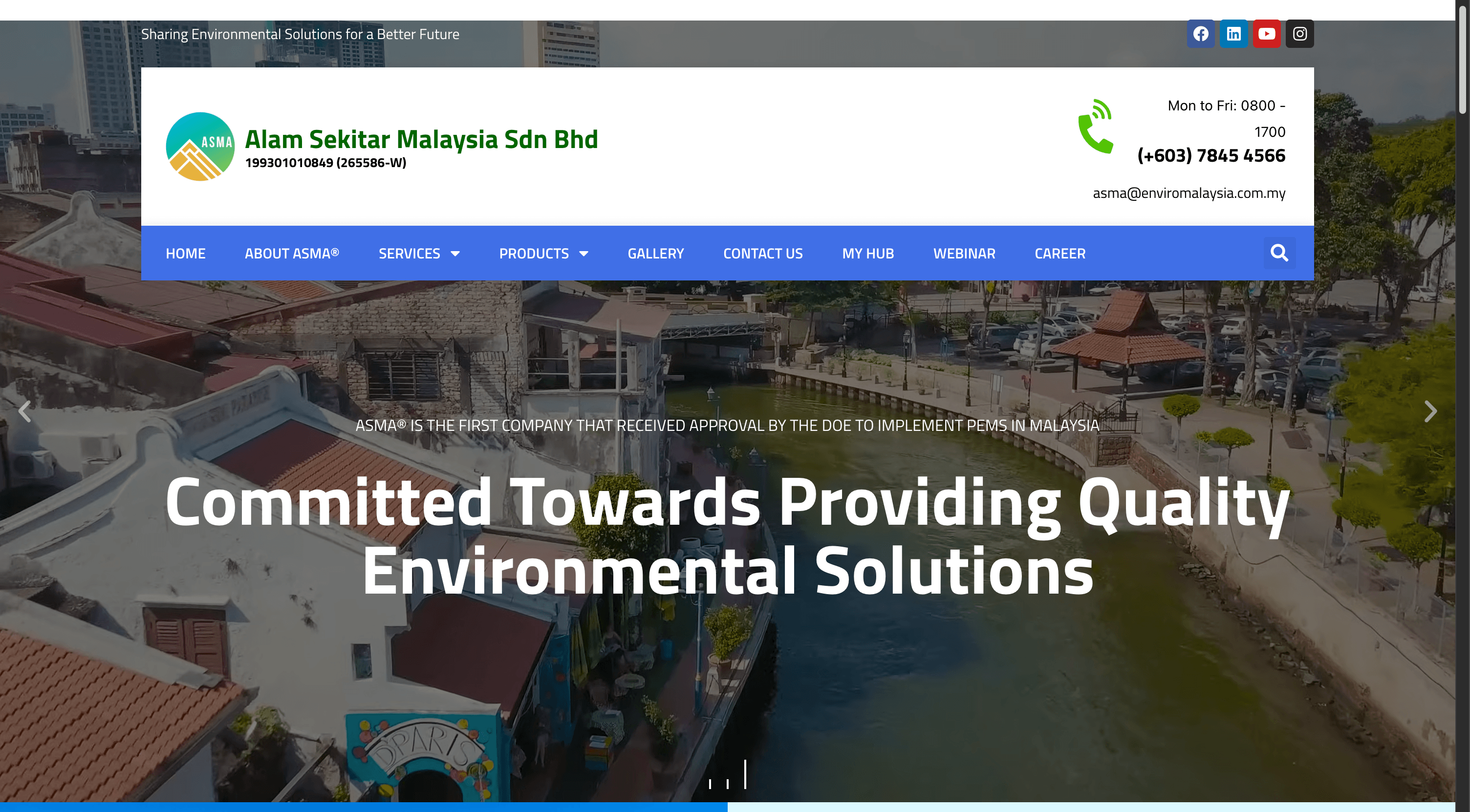 Screenshot of Alam Sekitar Malaysia WordPress news portal built &amp; maintained