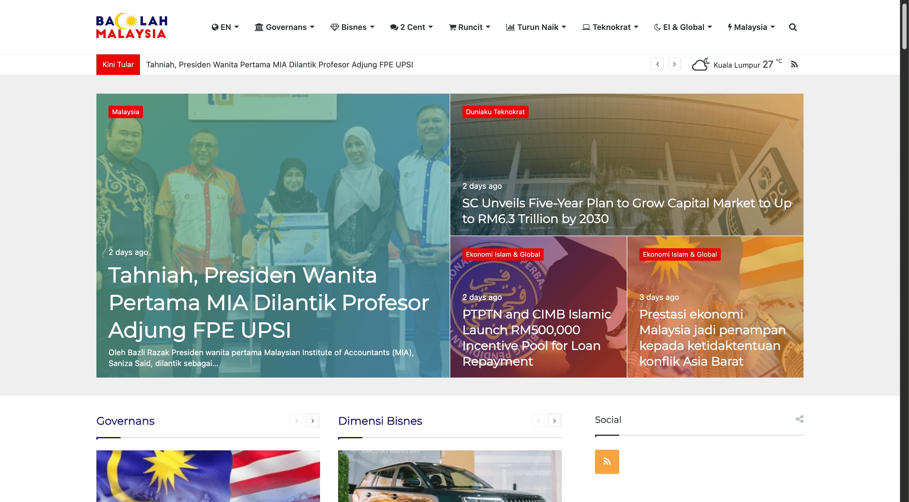 Screenshot of Bacalah Malaysia Reading portal WordPress development &amp; maintenance