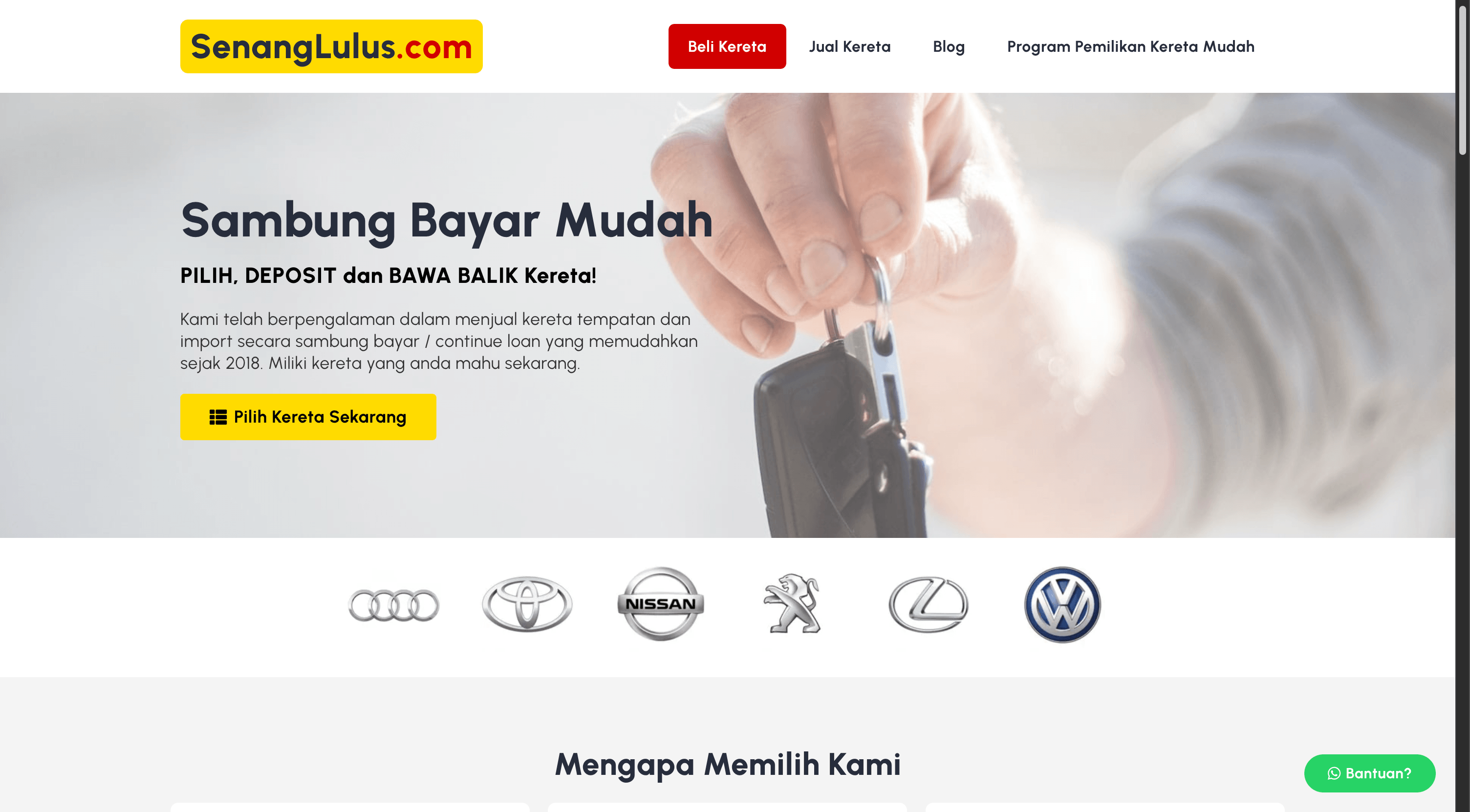 Screenshot of Senang Lulus Education platform WordPress development